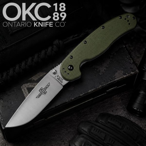 Нож складной Ontario Knife RAT I AUS-8 Foliage Green 1478.00.22 фото