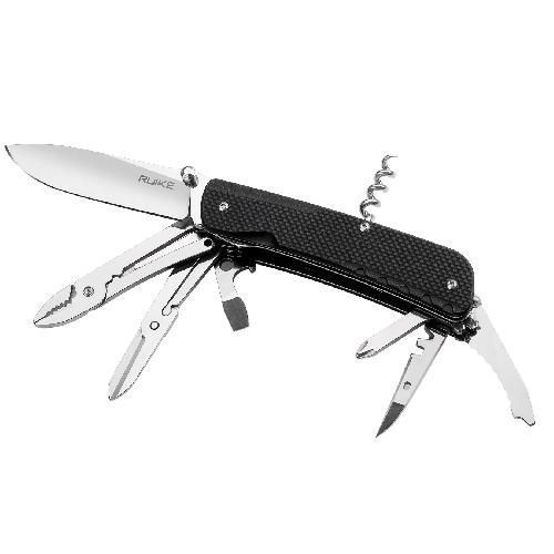 Багатофункціональний ніж Ruike Trekker LD41-B, (8.5 см) 12C27 / G10 чорний, 22 інстр. LD41-B фото