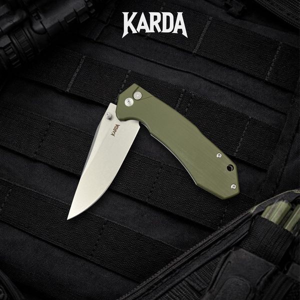 Ніж Складаний Karda J278 Clip Point Green J278G фото