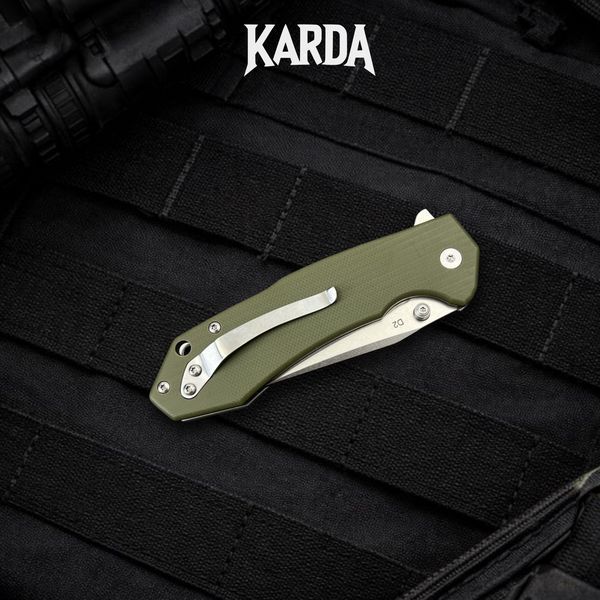 Ніж Складаний Karda J278 Clip Point Green J278G фото