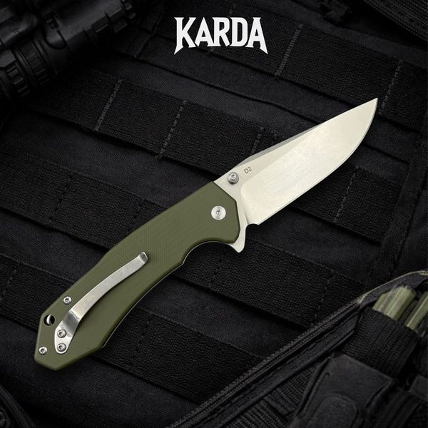 Ніж Складаний Karda J278 Clip Point Green J278G фото