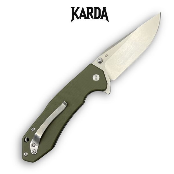 Ніж Складаний Karda J278 Clip Point Green J278G фото