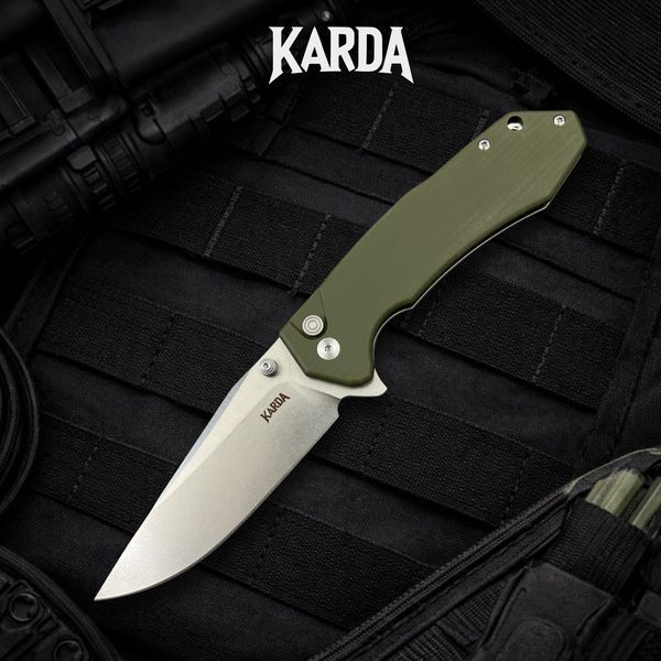 Ніж Складаний Karda J278 Clip Point Green J278G фото