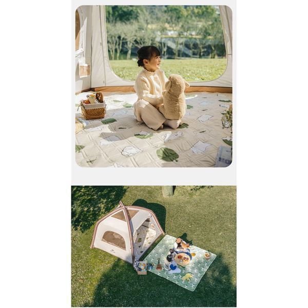 Килимок для пікніка водостійкий Naturehike CNK2350WS010, 210x240 см, світло-салатовий з принтом 6976507661713 фото