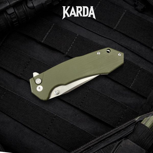 Ніж Складаний Karda J278 Clip Point Green J278G фото