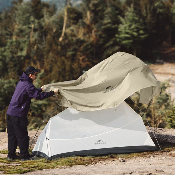 Палатка сверхлегкая двухместная Naturehike Cloud Up Pro CNK2350WS020, 20D, песочная 6927595776988 фото