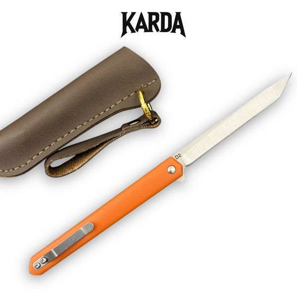 Ніж складний Karda J097 orange handle tanto blade 1543 фото