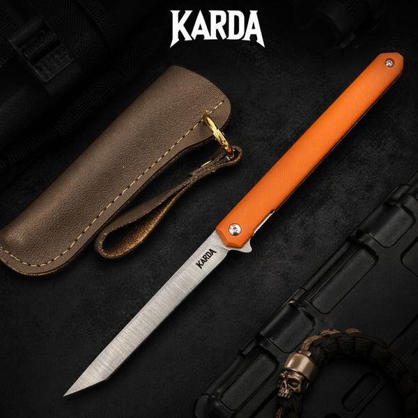 Ніж складний Karda J097 orange handle tanto blade 1543 фото