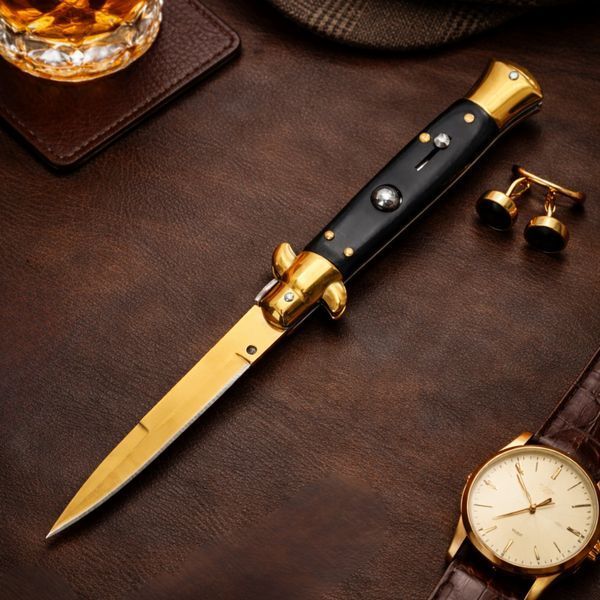 Нож стилет AKC Black Wood Gold 1354 фото