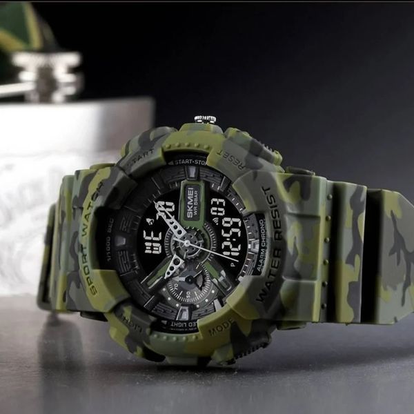Кварцово-електронний годинник Skmei 1688 Green-Black 1688GB фото