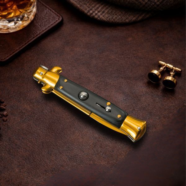 Нож стилет AKC Black Wood Gold 1354 фото
