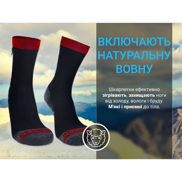 Шкарпетки водонепроникні Dexshell Running Lite, р-р XL, червоні DS20610REDXL фото