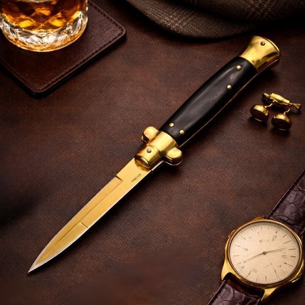 Нож стилет AKC Black Wood Gold 1354 фото