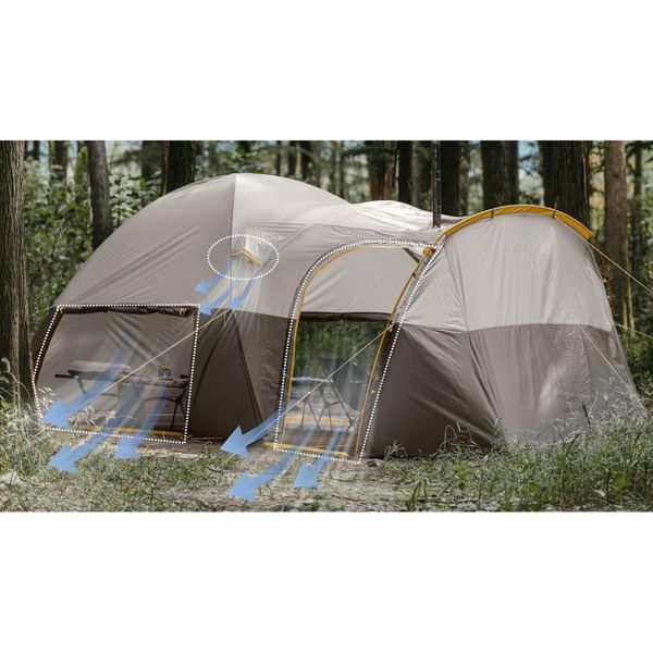 Палатка шестиместная Naturehike, KOTA 6, CNK2450WS031, 75D, светло-коричневая 6927595760666 фото