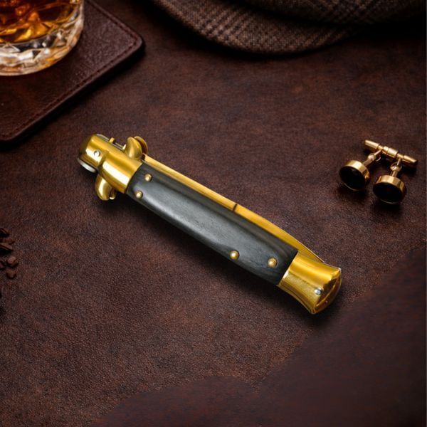 Нож стилет AKC Black Wood Gold 1354 фото