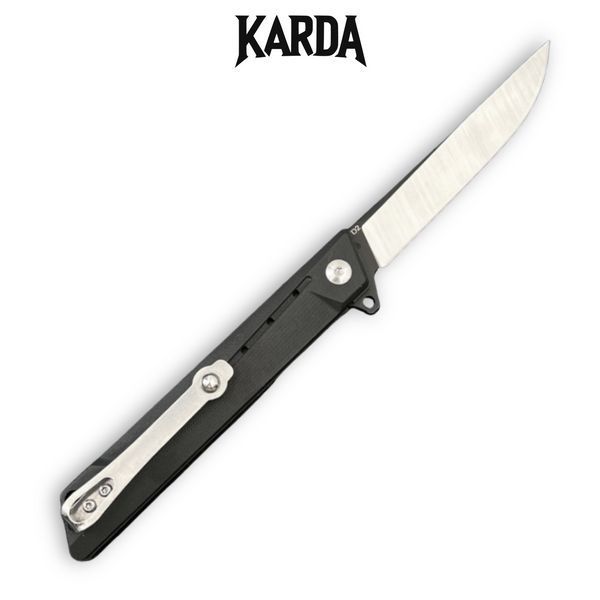 Нож складной Karda J024 Black Handle Drop-Point 1537 фото