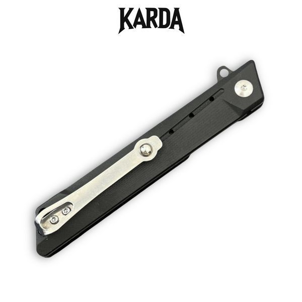 Нож складной Karda J024 Black Handle Drop-Point 1537 фото