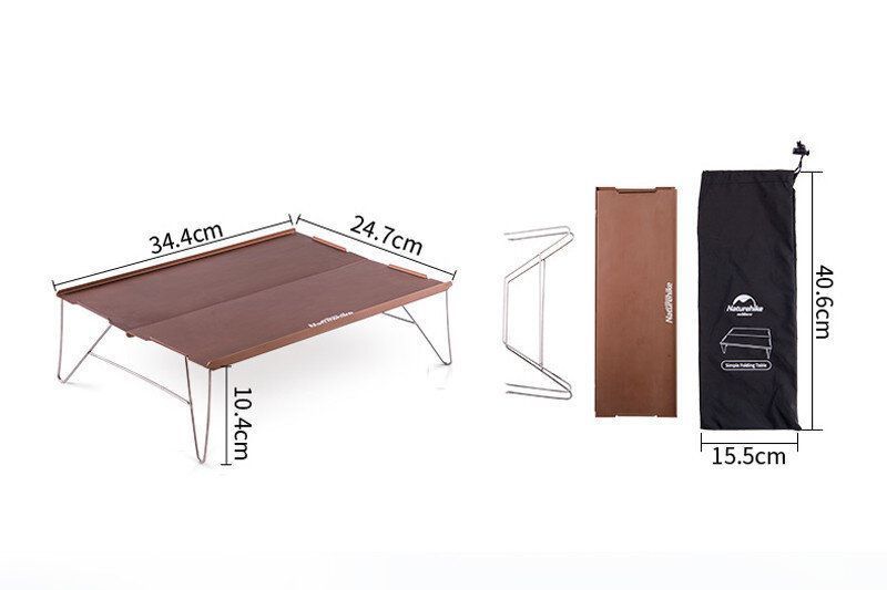 Стол раскладной алюминиевый для пикника Naturehike NH17Z001-L, 34х25 см, серый 6927595772287 фото