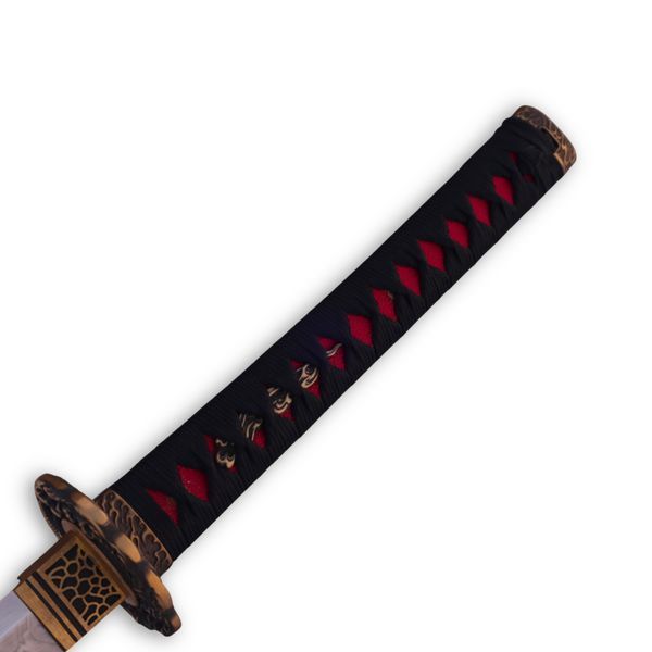 Катана Сувенірна Black-Red Damascus Slim Tanto 1646 фото