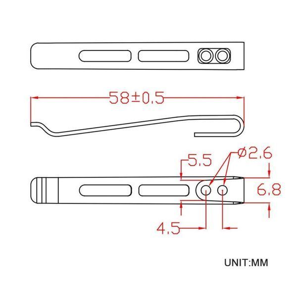 Клипса карманная стальная Civivi без винтов CA-06A-V1 CA-06A-V1 фото