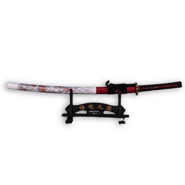 Катана Сувенірна Black-Red Damascus Slim Tanto 1646 фото