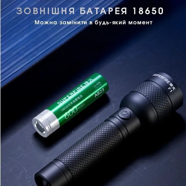 Компактний ручний ліхтарик з п&rsquo;ятьма режимами роботи SuperFire F1 SF-F1 фото